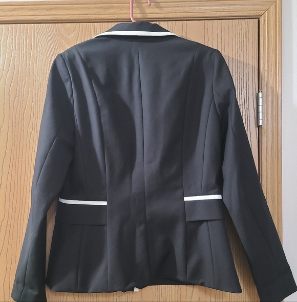 White House Black Market Signature Blazer Contrast Trim Tuxedo Style Jacket - Picture 5 of 6